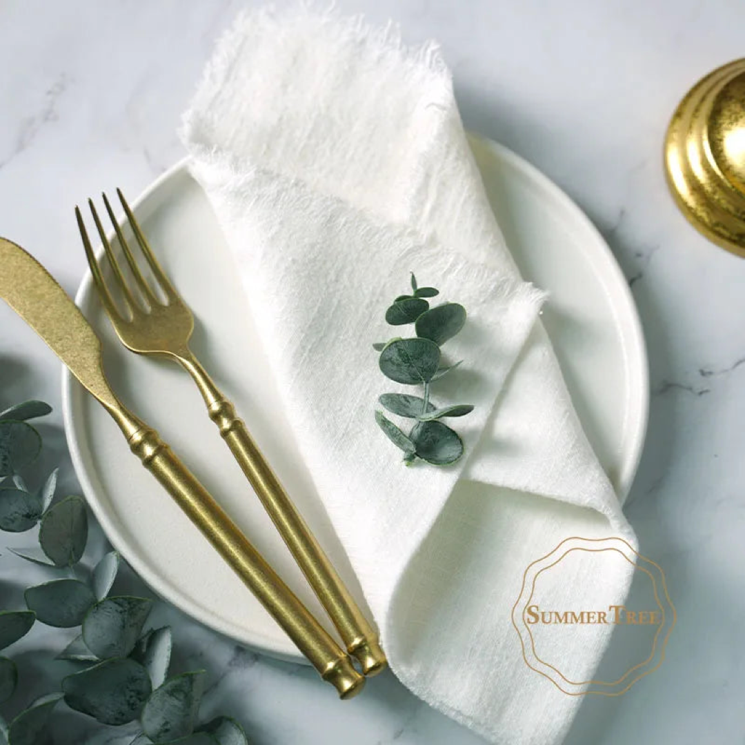 Frayed Cotton Napkin Set for Cozy Tables