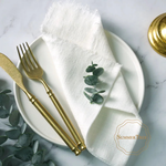 Frayed Cotton Napkin Set for Cozy Tables