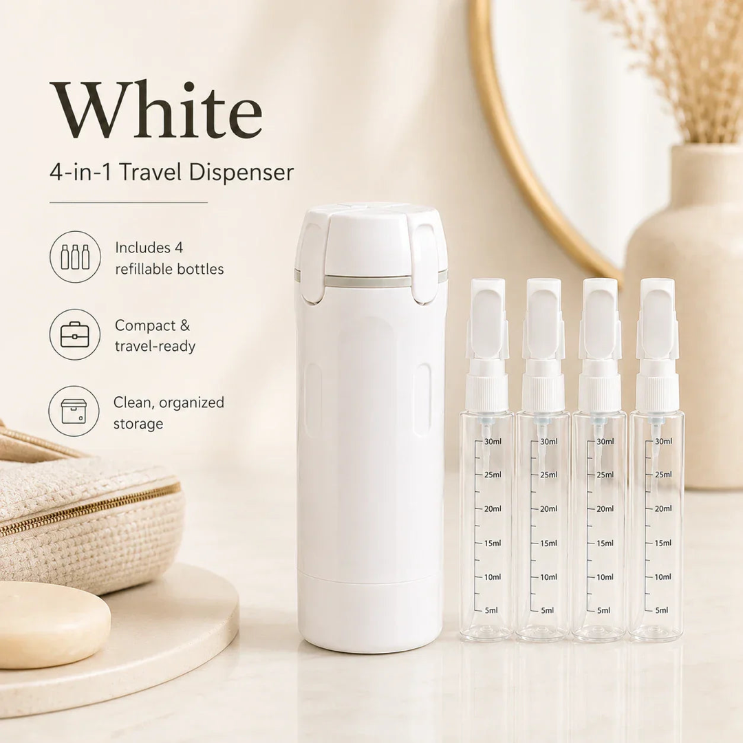 Four-Chamber Travel Bottle for Spill-Free Packing