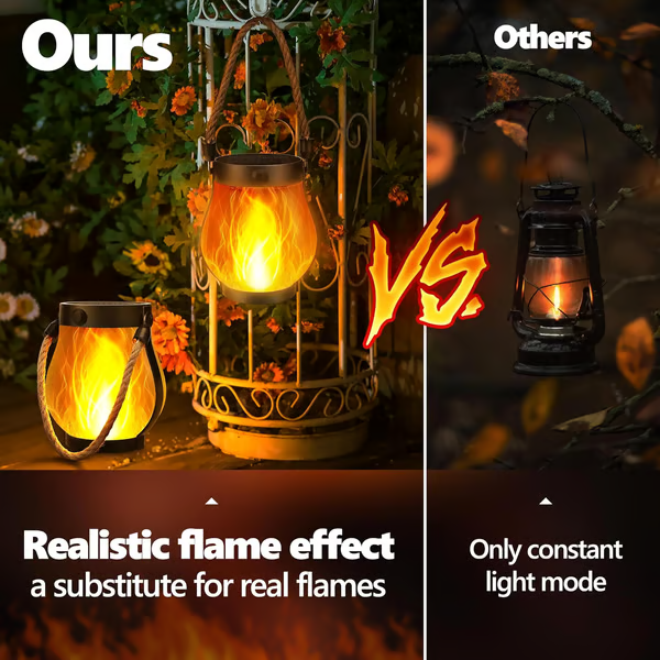 Solar Flame Lantern For Warm Outdoor Evenings