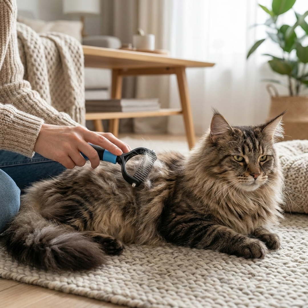 2-In-1 Pet Grooming Brush for Less Shedding