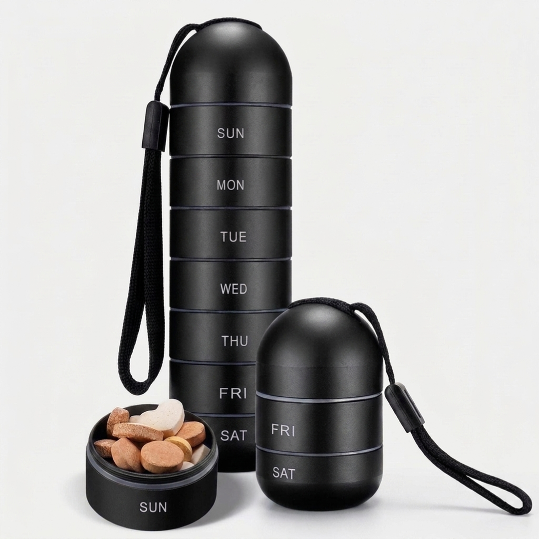 Modular Weekly Pill Case for Secure Carry
