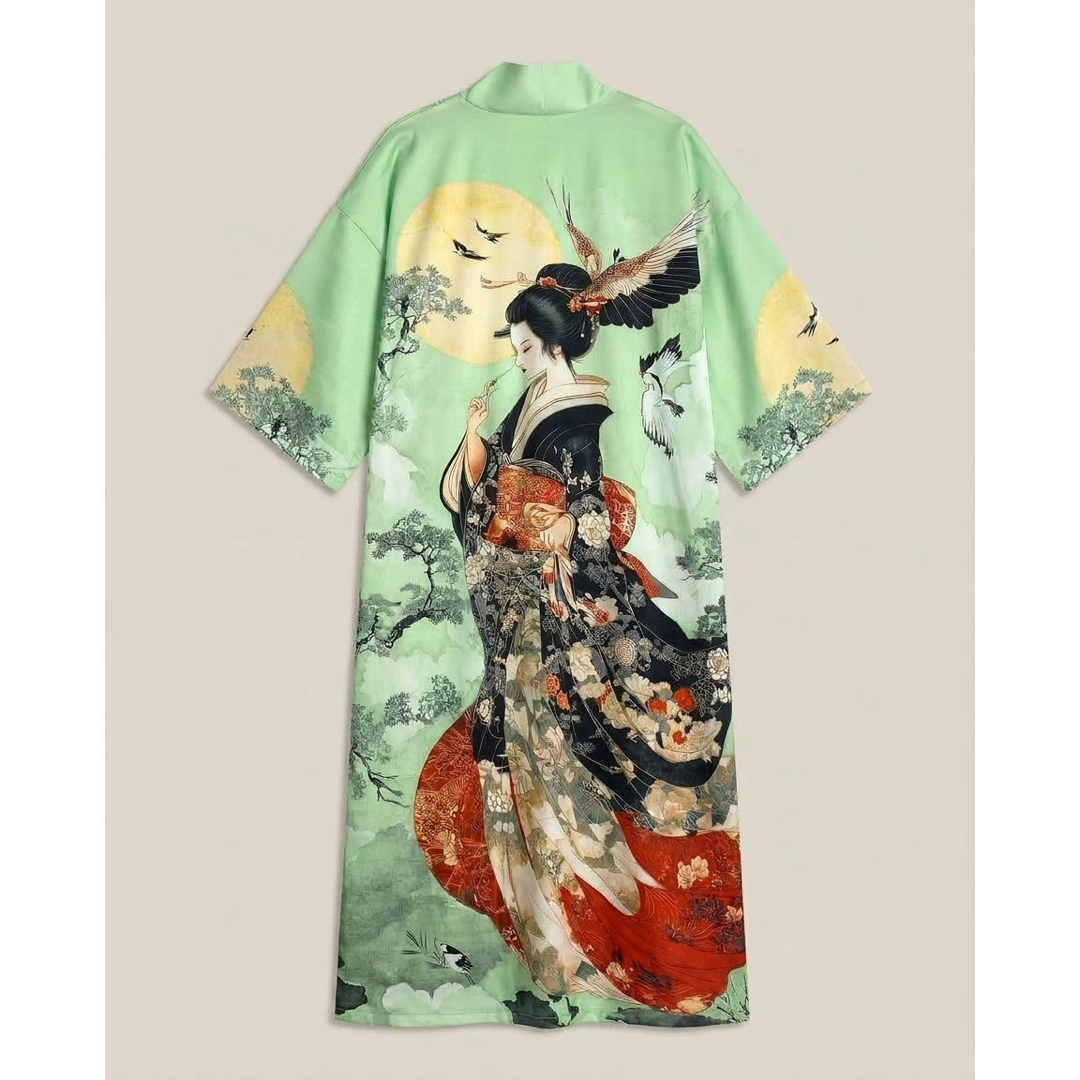 Vintage Print Kimono Cardigan for Effortless Layering