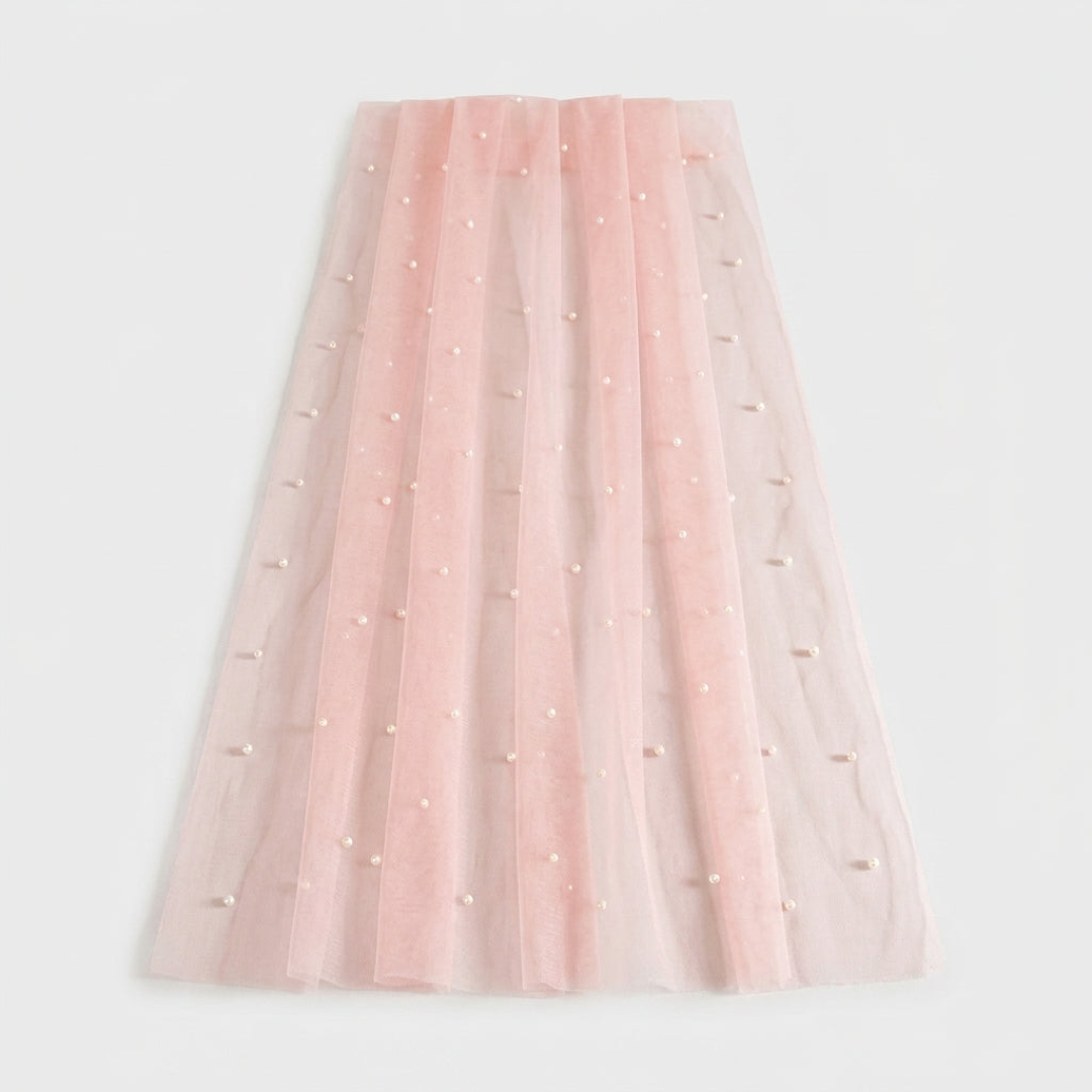 Pearl Gauze Table Runner for Romantic Gatherings