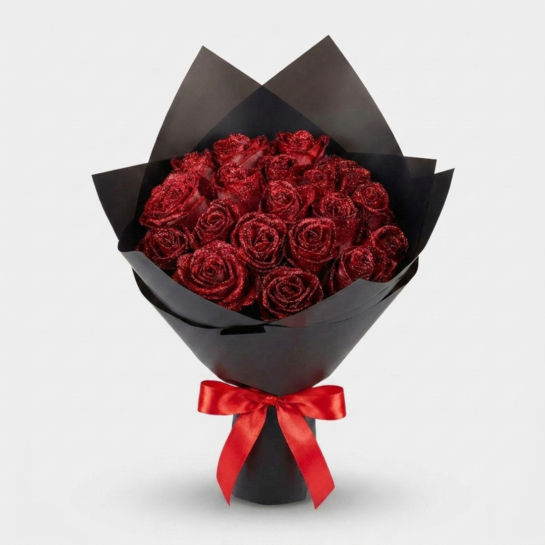 Eternal Glitter Rose Table Decor – Lasting Romance