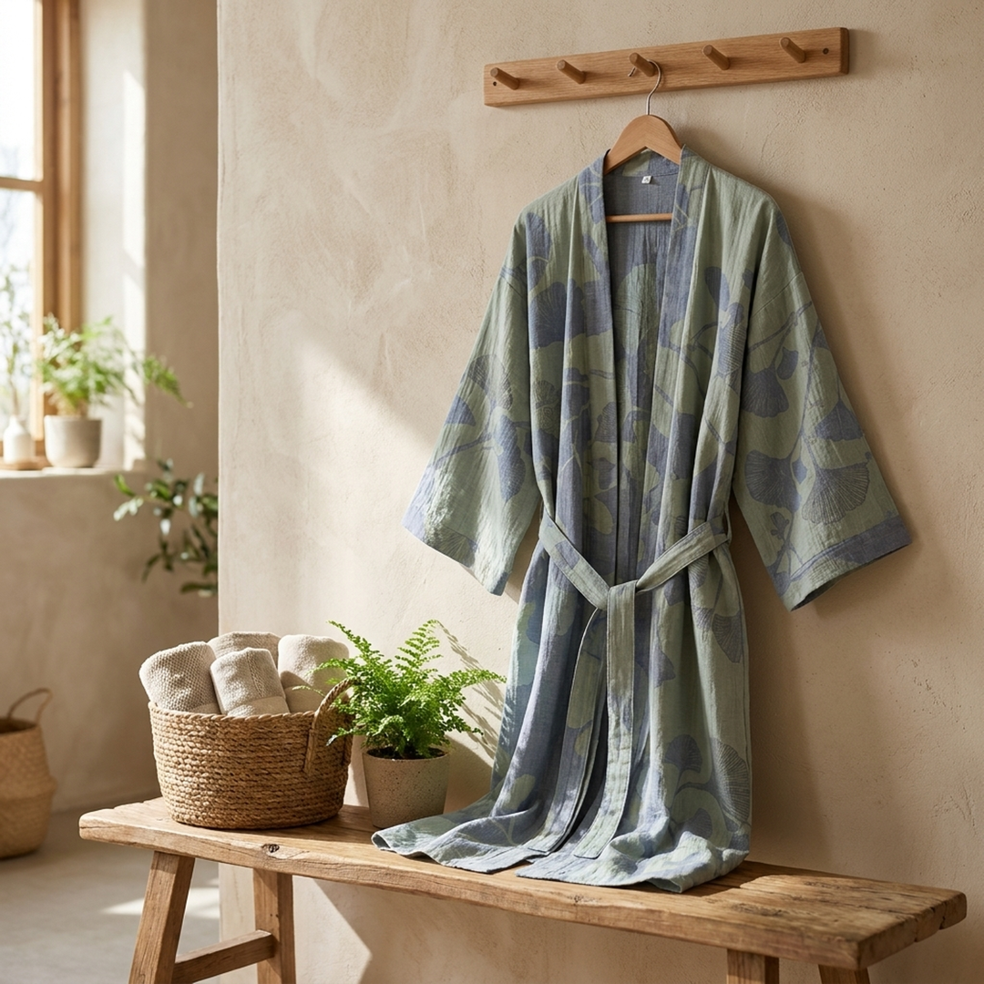 Reversible Cotton Kimono Robe for Easy Lounging