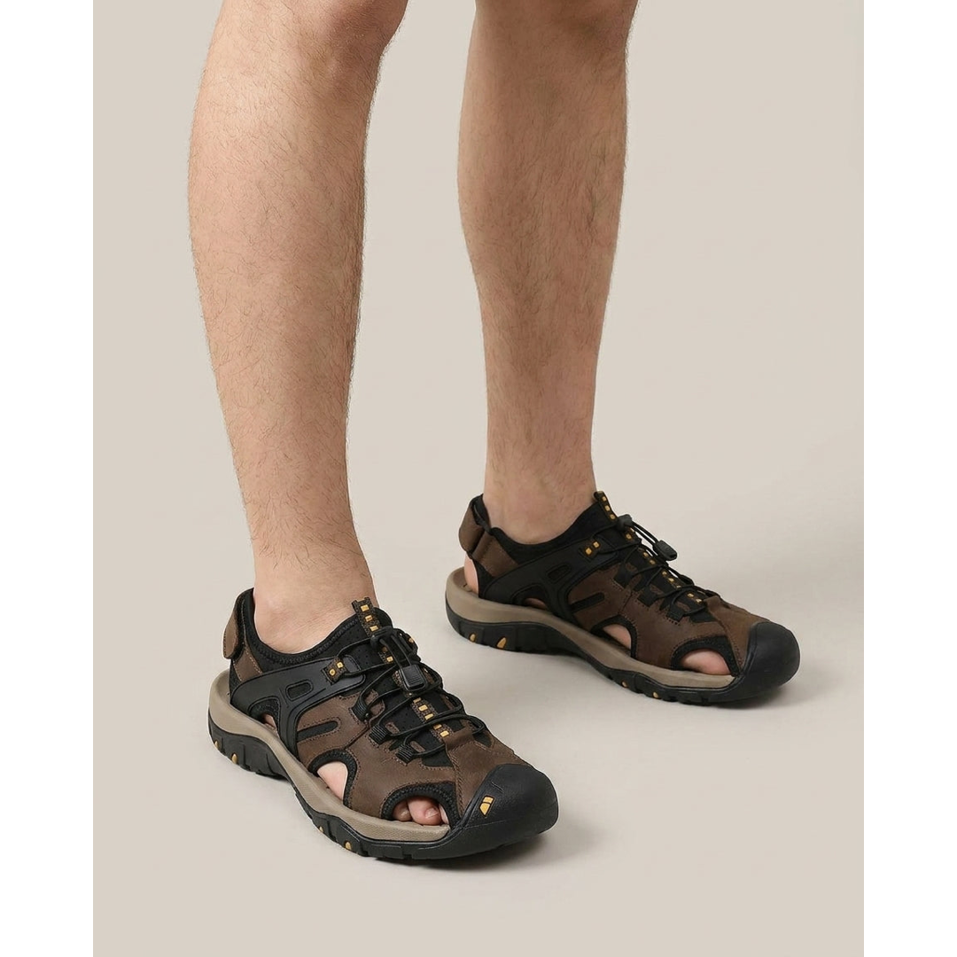 Men's Leather Adventure Sandals for Cool Comfort
