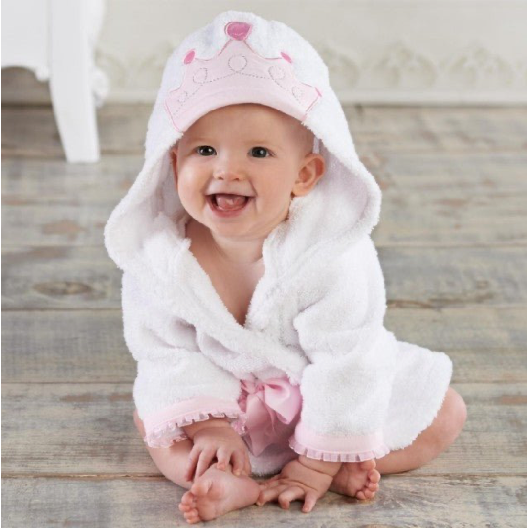 Critter Hood Baby Bathrobe for Cozy Drying