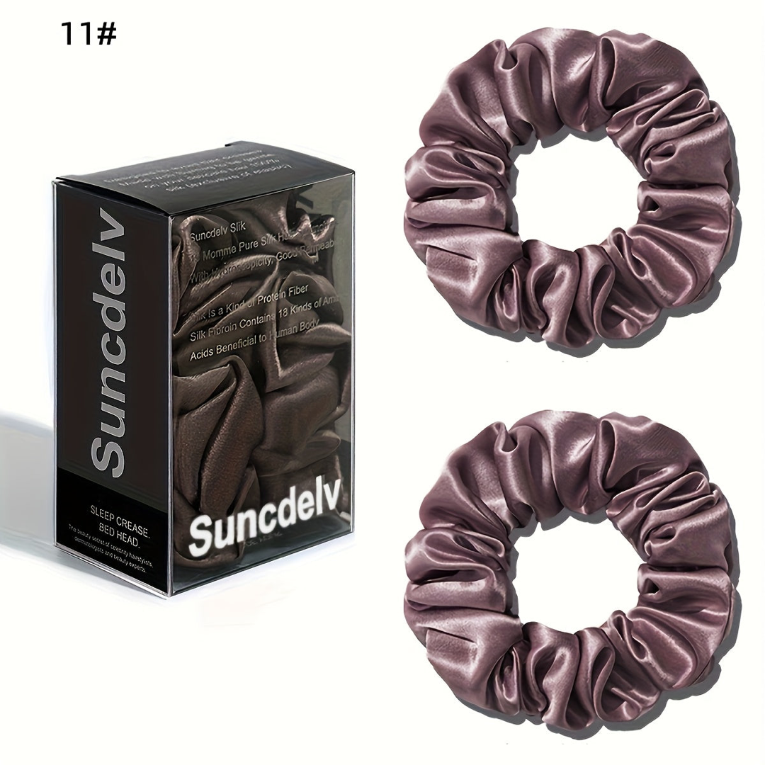 Pure Silk Scrunchie Pair for Crease-Free Hold