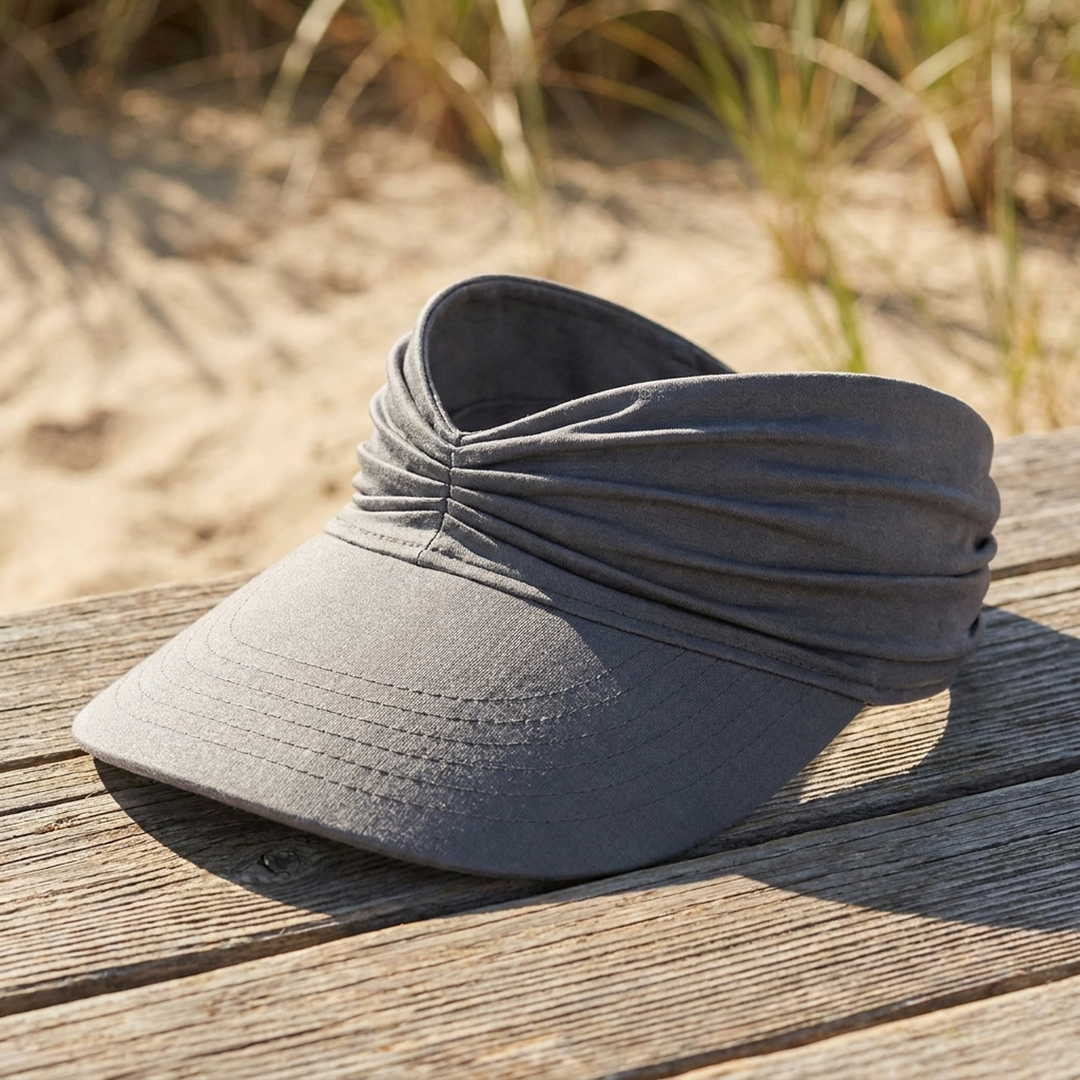 Ruched Travel Visor for Wide-Brim Sun Protection