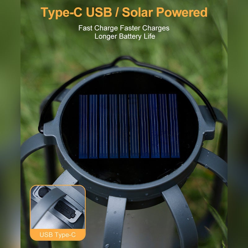 Dual-Flame Solar Lantern For Effortless Outdoor Glow