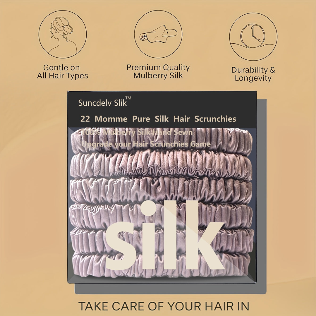 Mulberry Silk Scrunchie Set for Creaseless Hold