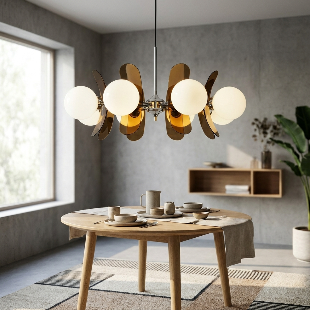 Sculptural Globe Chandelier – Artful Overhead Light