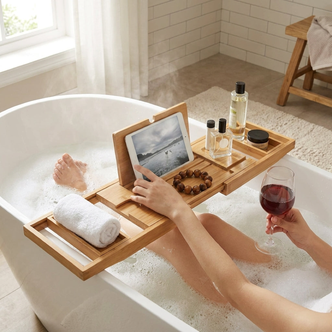 Adjustable Bath Caddy for Effortless Relaxation