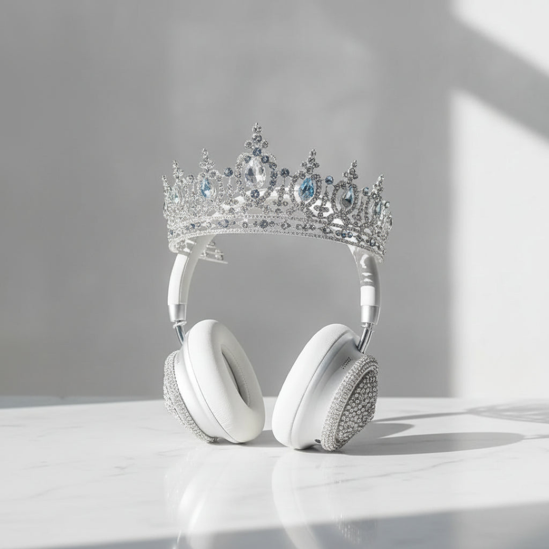 Crystal Tiara Headphones for Regal Sound