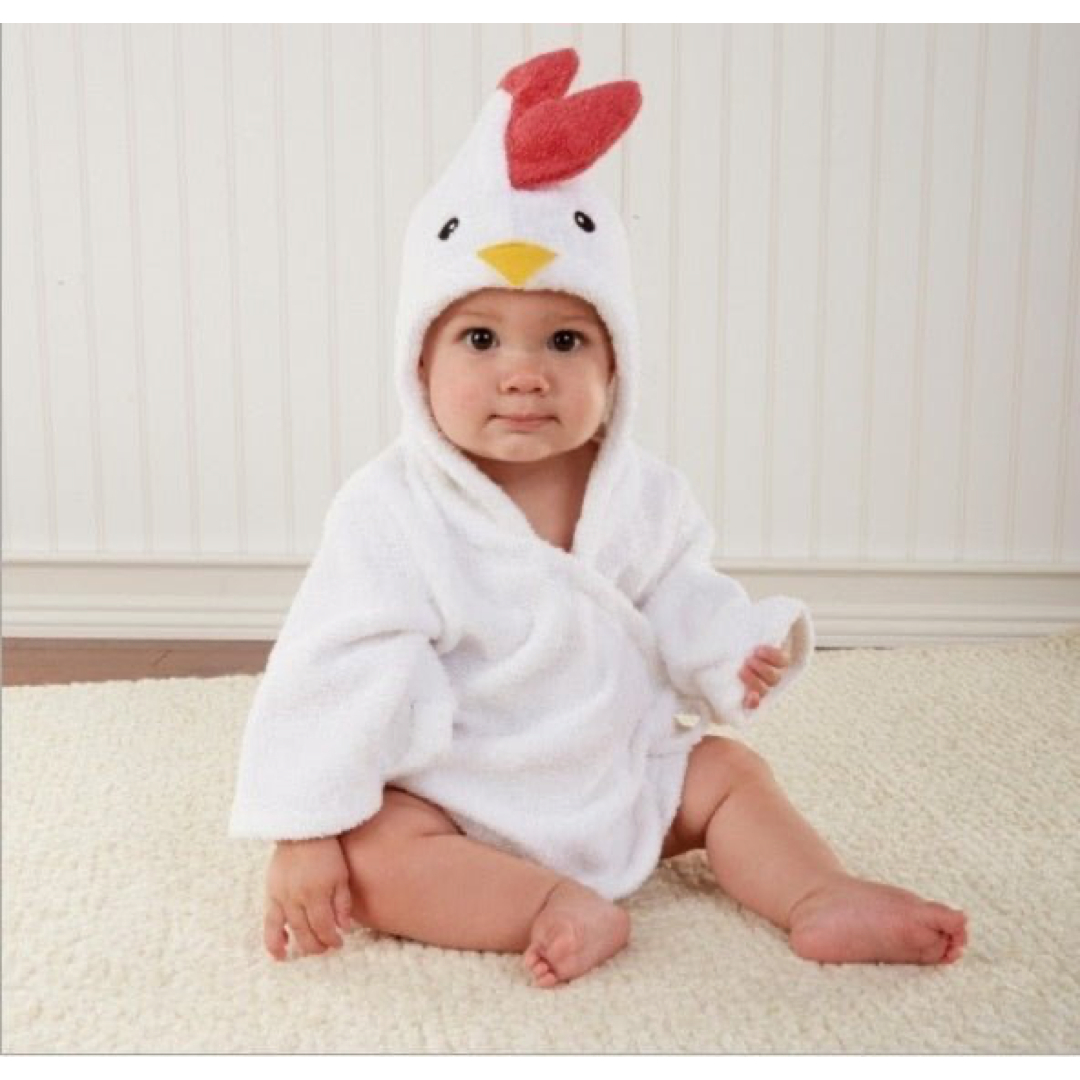 Critter Hood Baby Bathrobe for Cozy Drying