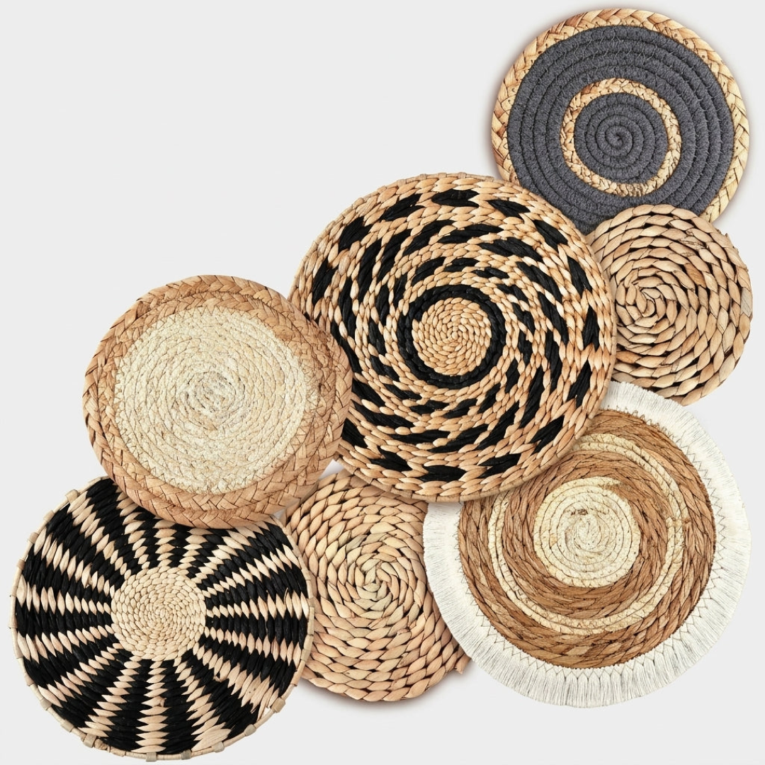 Woven Seagrass Wall Set for Natural Warmth