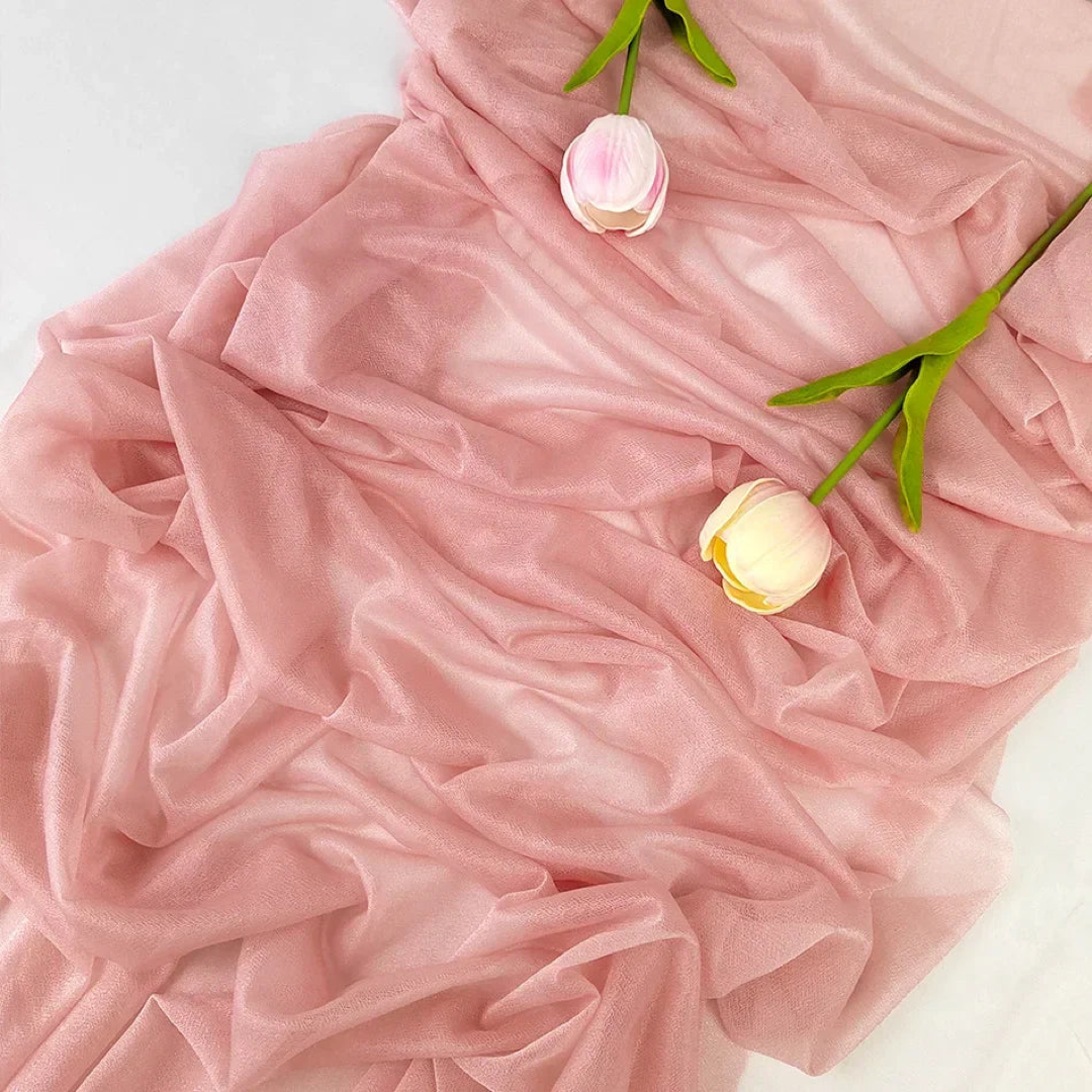 Sheer Chiffon Table Runner for Effortless Elegance
