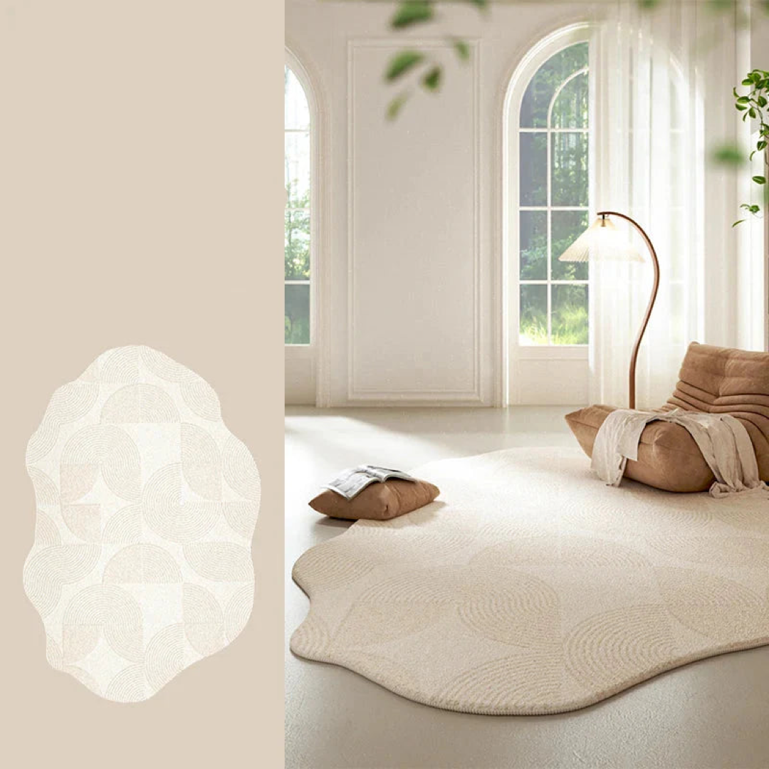 Sculptural Striped Area Rug – Plush Washable Comfort