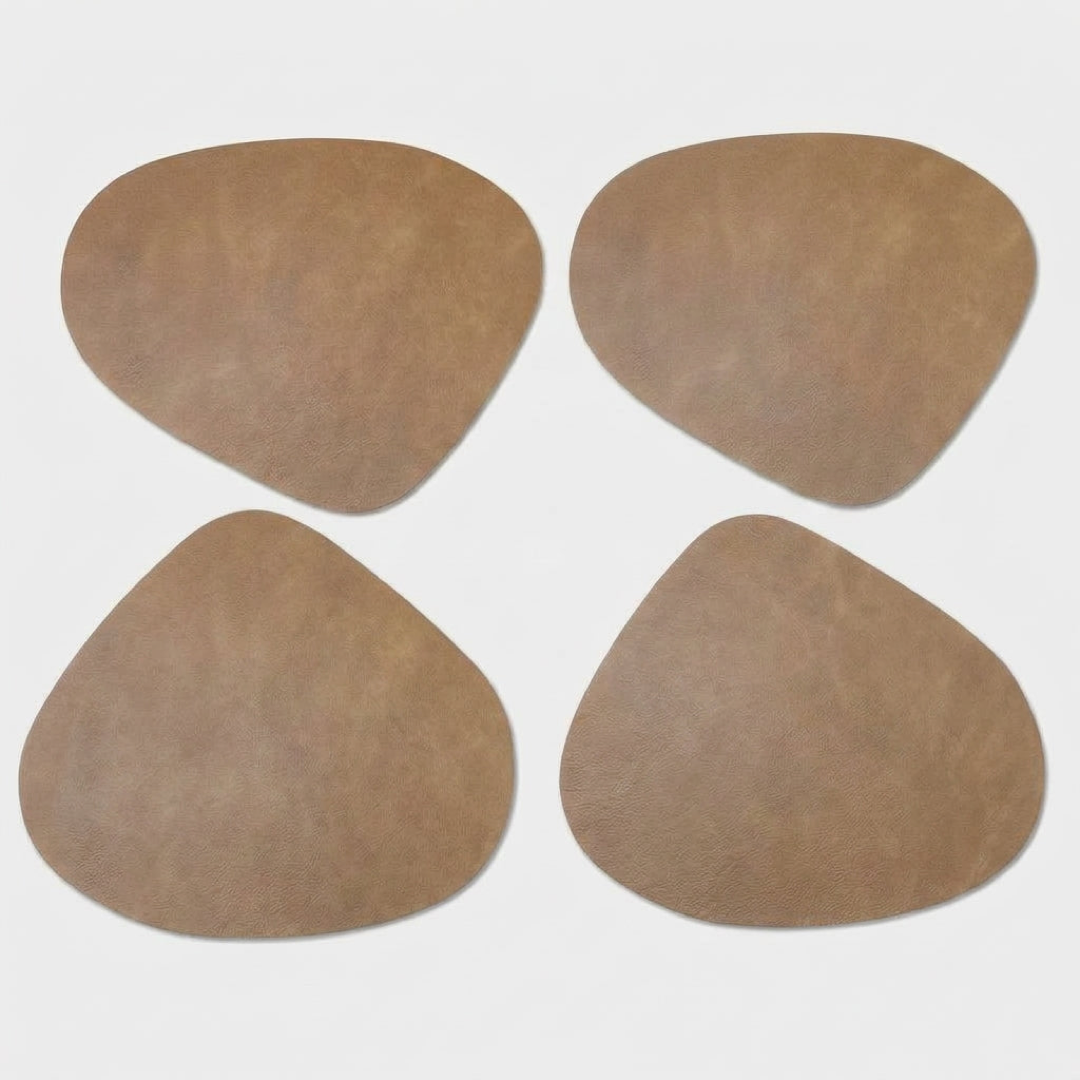 Teardrop Faux Leather Placemat for Easy Cleanup