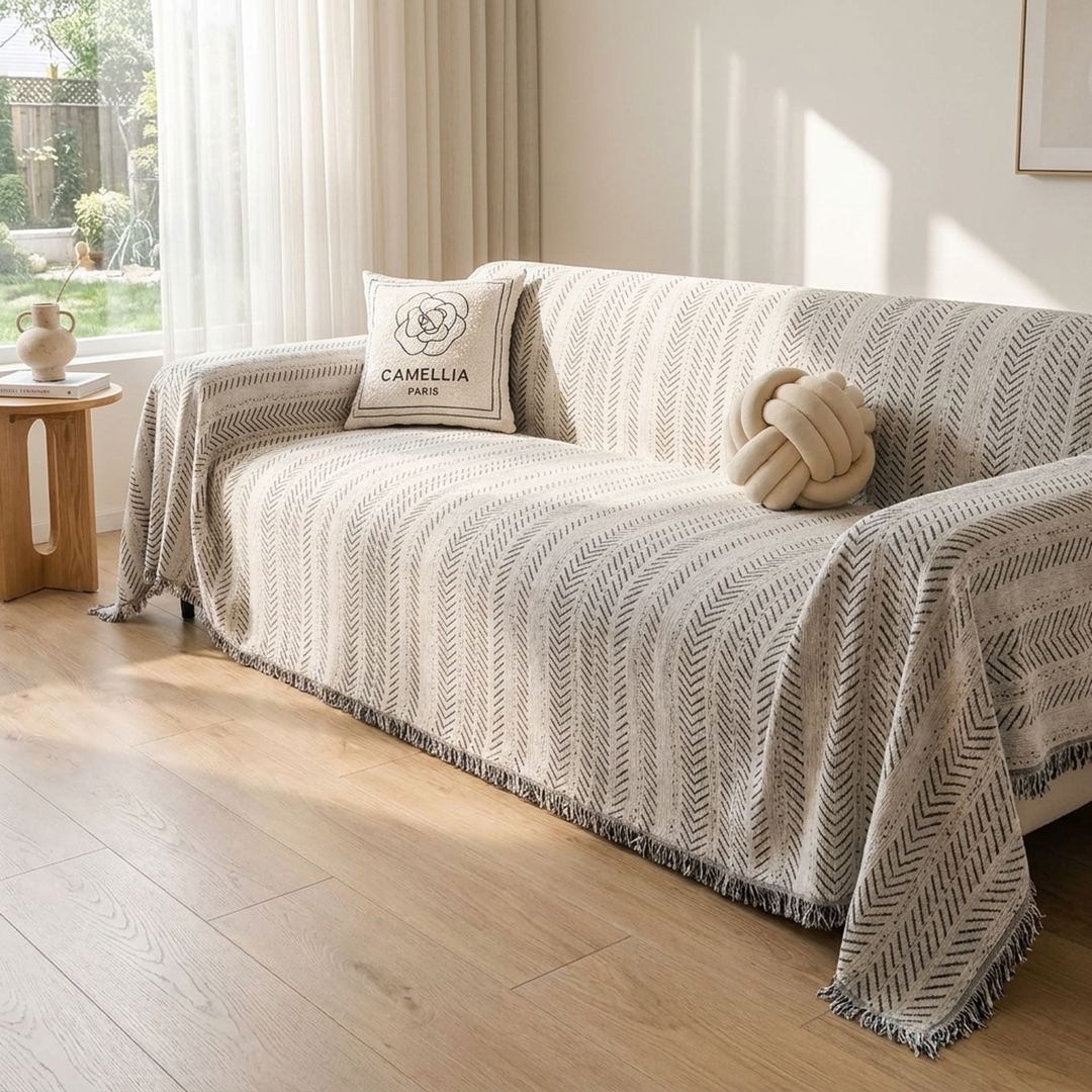 Textured Chenille Sofa Cover – Everyday Protection