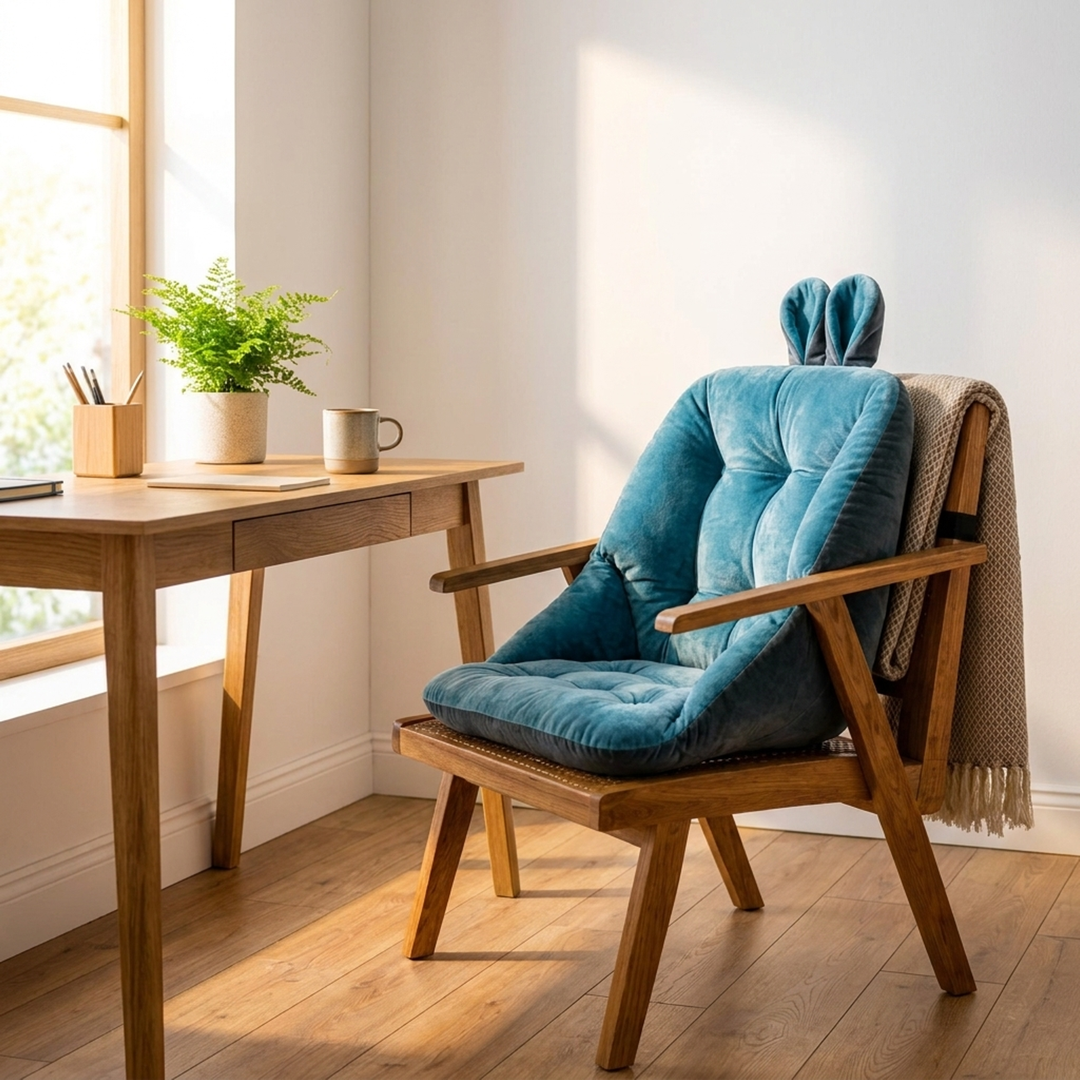 Contoured Memory Foam Seat Cushion with Velvet Cover