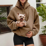Cozy Pet Pouch Hoodie for Hands-Free Carrying
