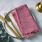 Frayed Cotton Napkin Set for Cozy Tables