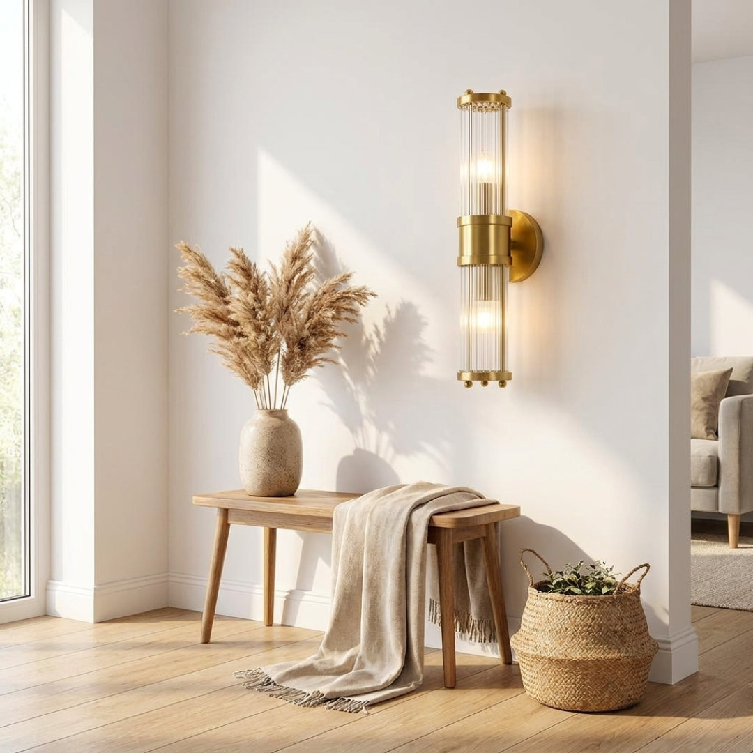 Gold Crystal Wall Sconce for Warm Ambiance