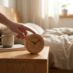 Beechwood Bedside Clock for Tick-Free Sleep