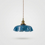 Ruffled Glass Pendant Light for Warm Ambiance