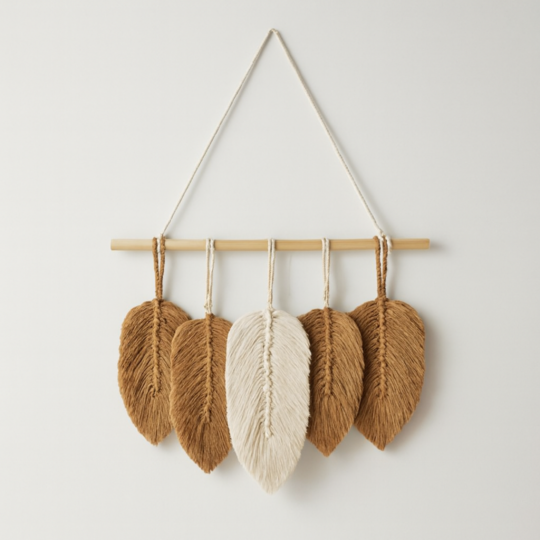 Macrame Leaf Wall Art for Bohemian Warmth