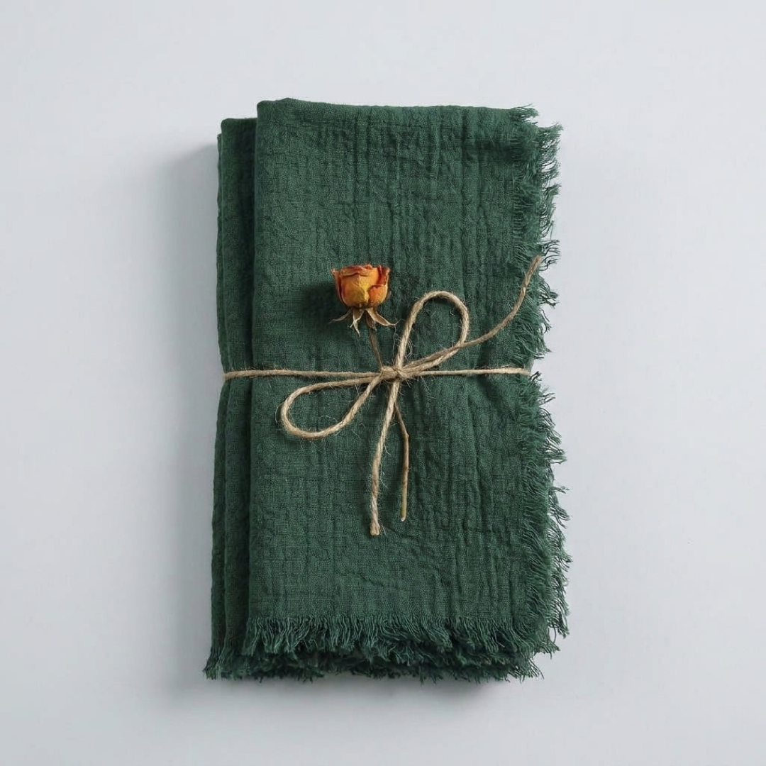 Frayed Cotton Napkin Set for Cozy Tables