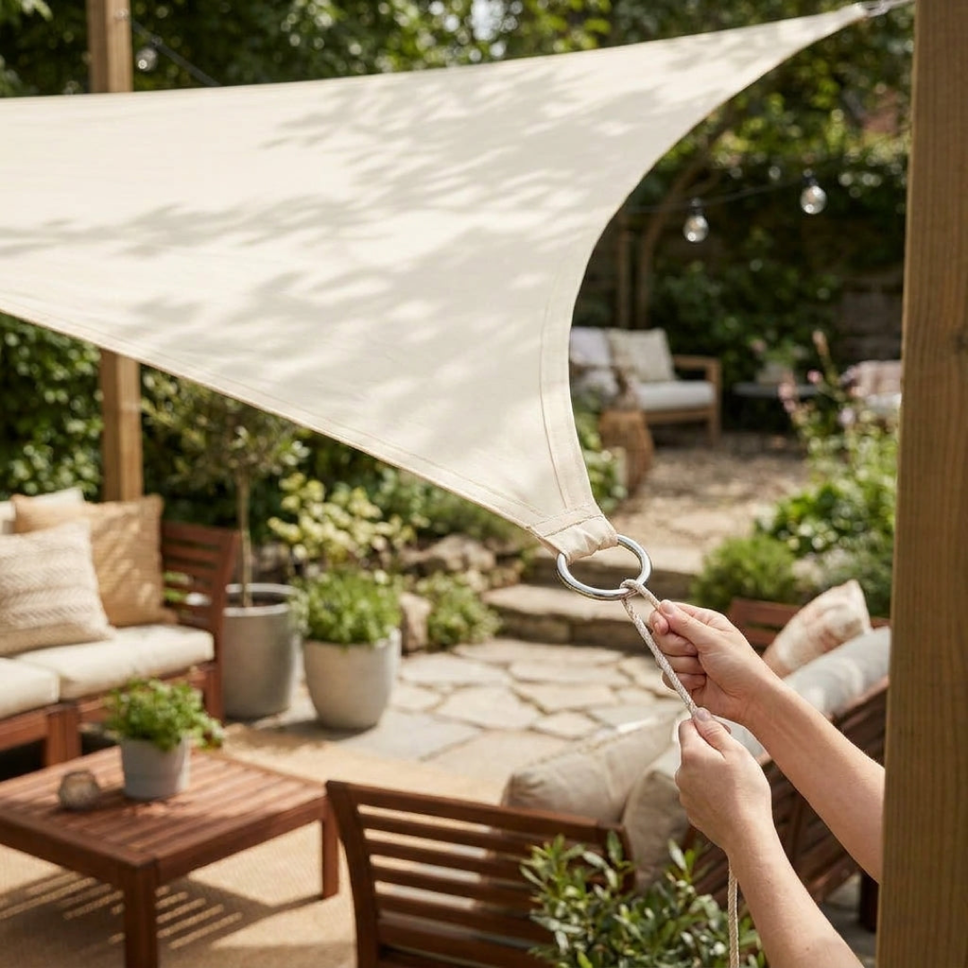 Triangle Sun Sail for Cool, Dry Outdoor Spaces