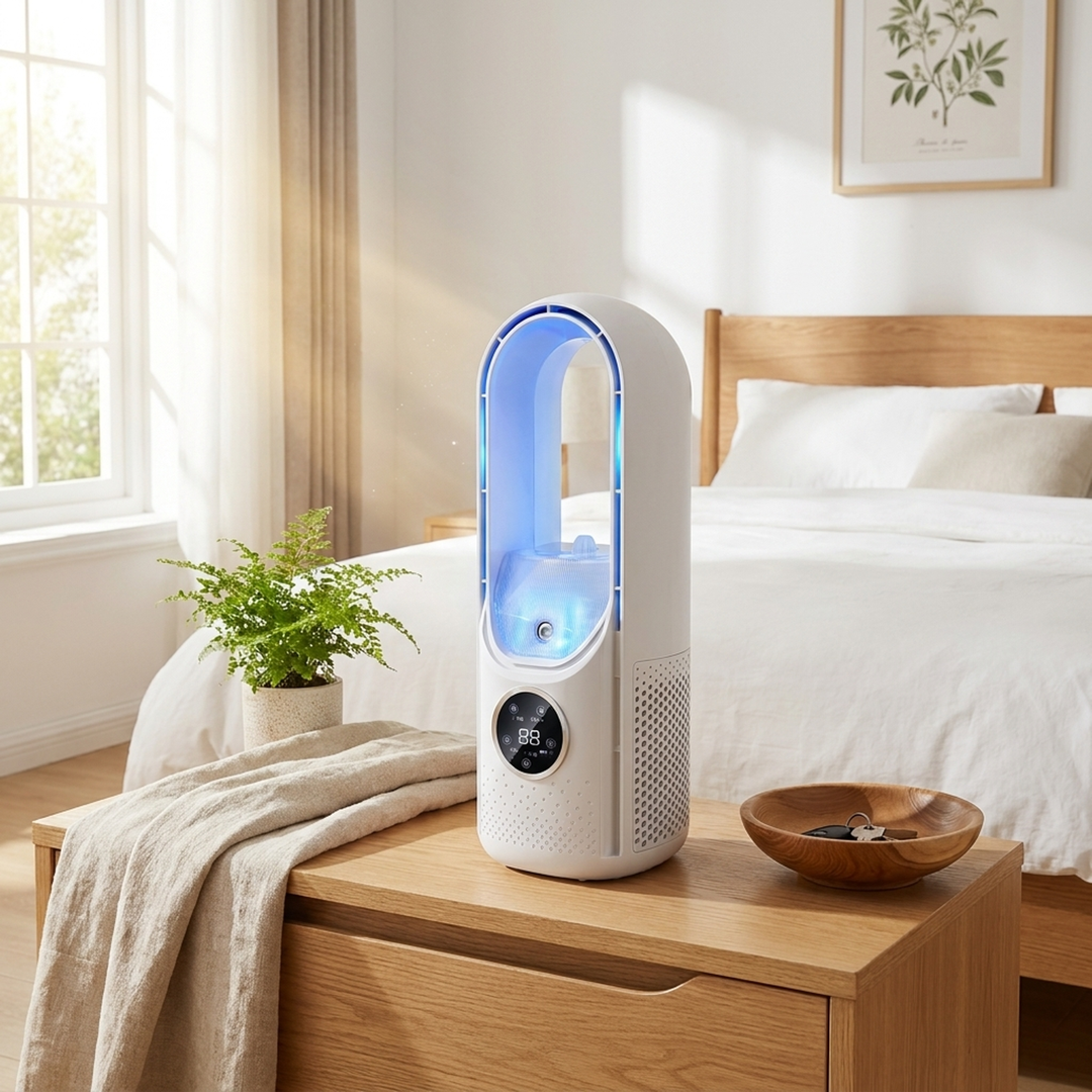 Bladeless Humidifying Fan for Safer Comfort