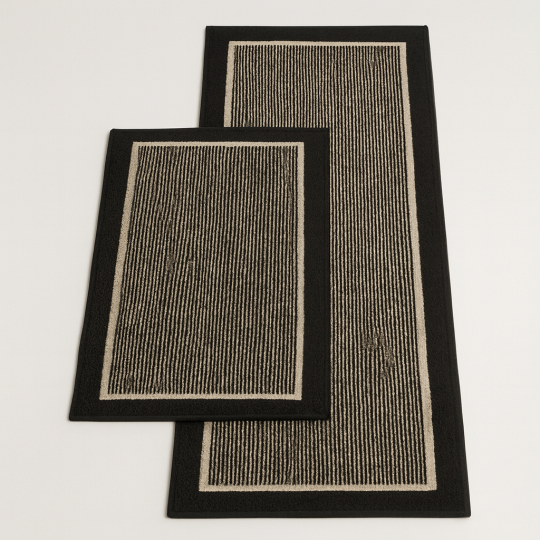 Two-Piece Kitchen Mat Set for Steady Footing