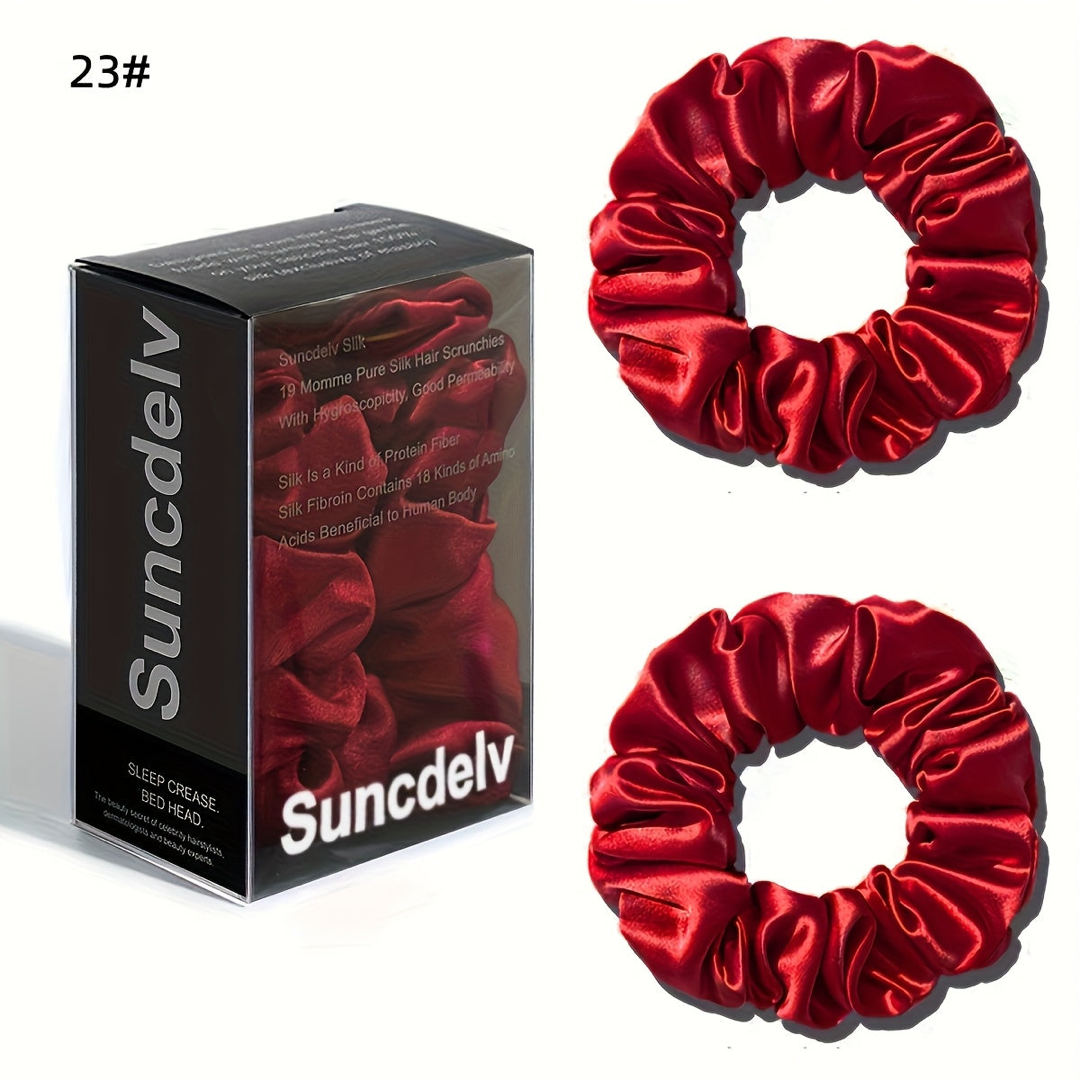 Pure Silk Scrunchie Pair for Crease-Free Hold