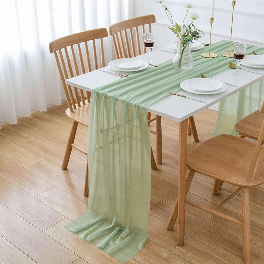 Sheer Chiffon Table Runner for Effortless Elegance