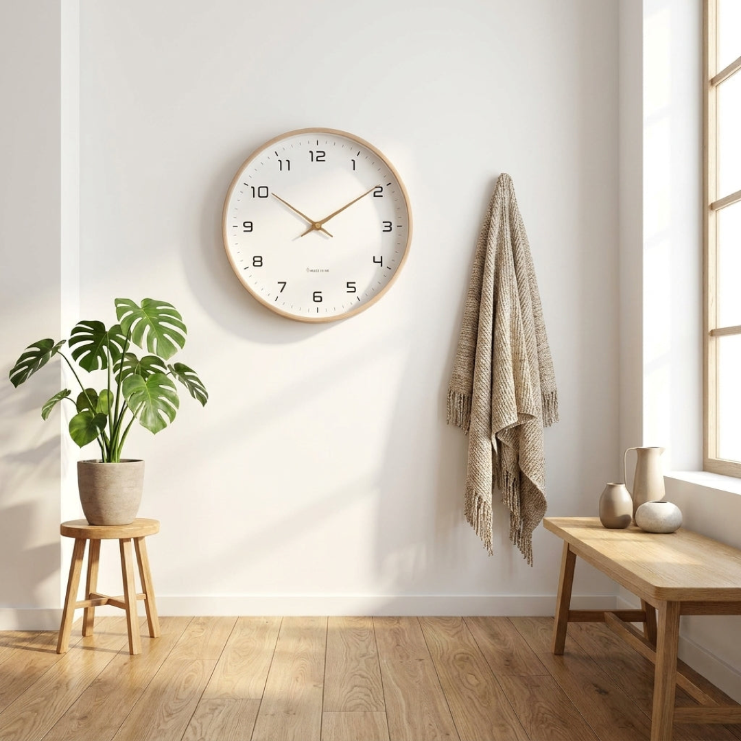 Silent Wood Wall Clock for Peaceful Spaces