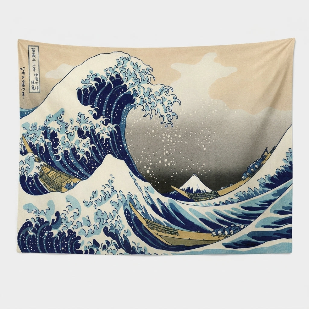 Hokusai Wave Tapestry for Effortless Wall Art