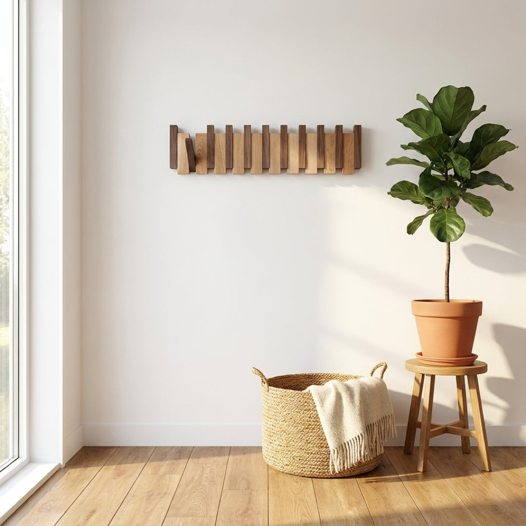 Piano Key Wall Rack for Clutter-Free Entryways