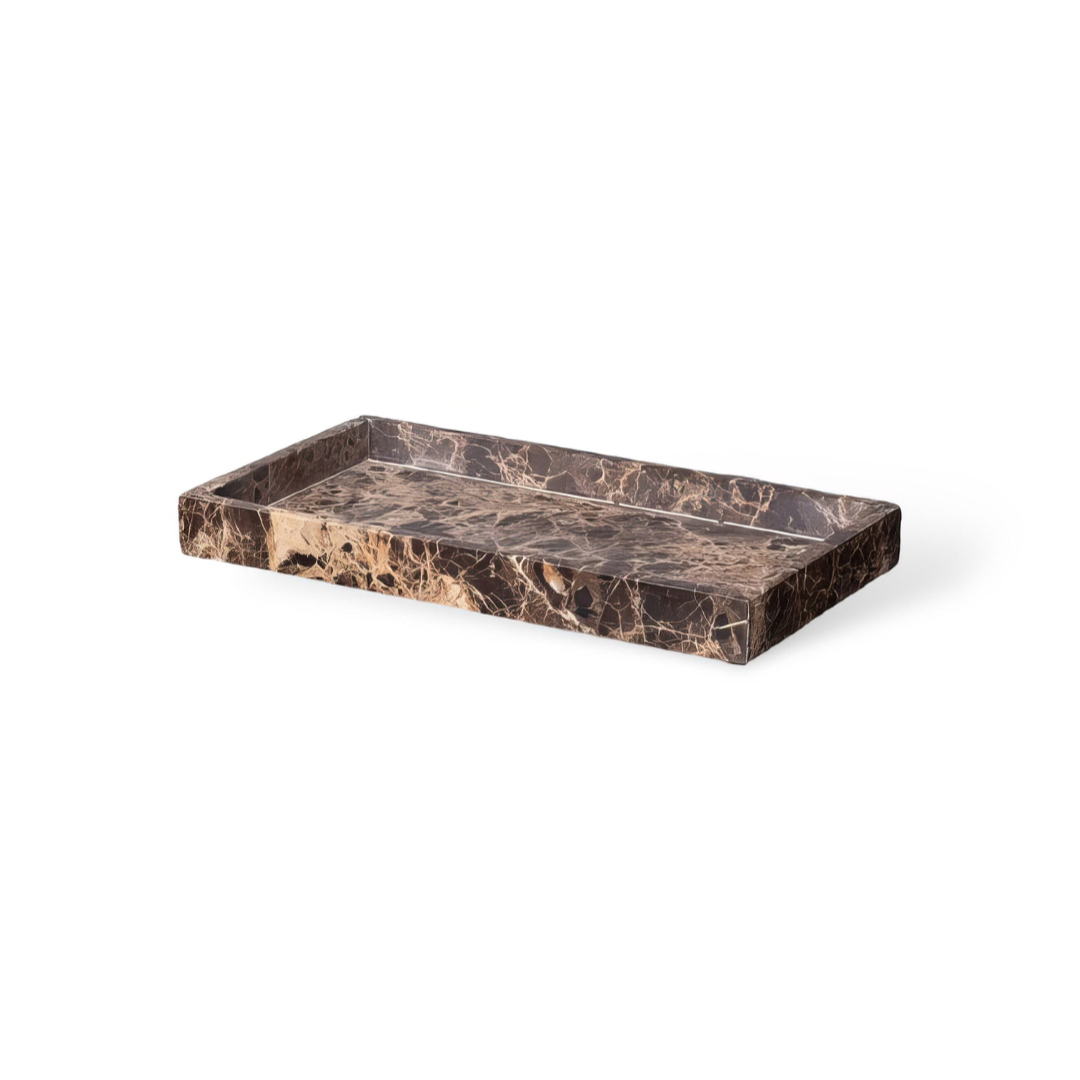 Dark Marble Vanity Set for Clutter-Free Countertops
