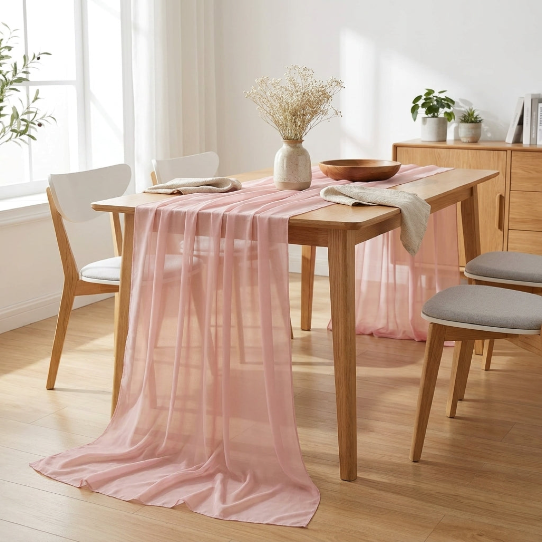 Sheer Chiffon Table Runner for Effortless Elegance