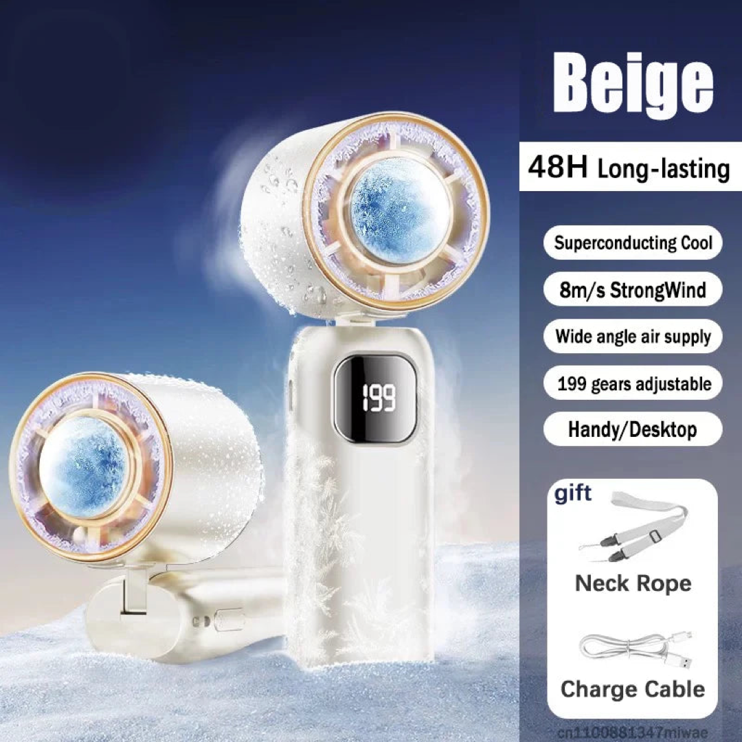 Portable Ice-Cooling Fan for Rapid Relief