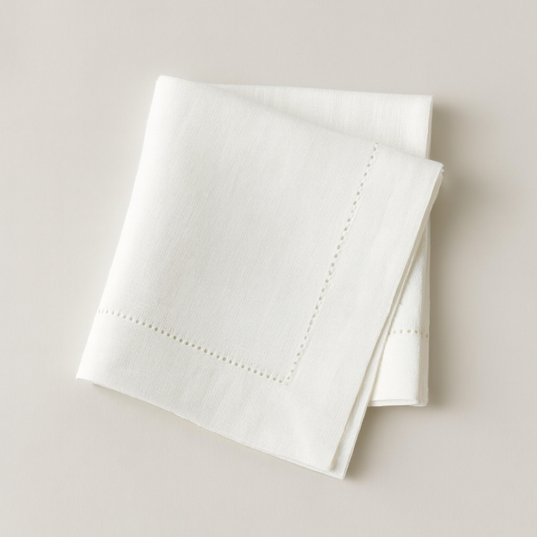 Hemstitched Cloth Napkin Set for Elegant Dining