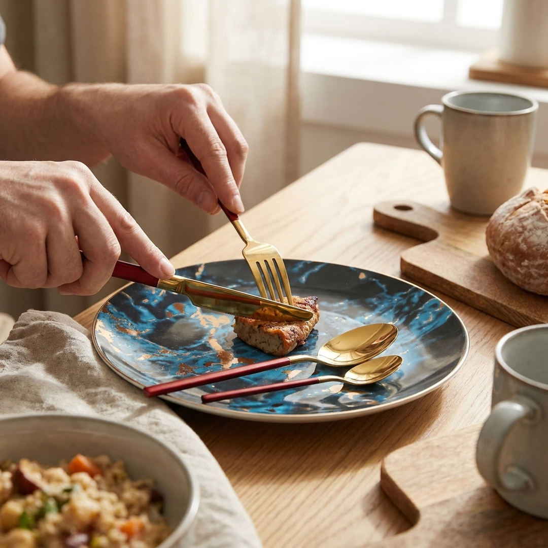 Sculpted Cutlery Set for Inviting Dining