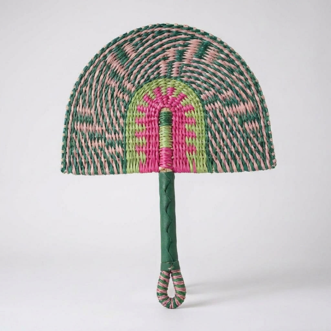 Handwoven Seagrass Fan for Warm Wall Texture