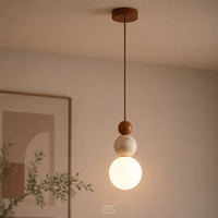 Travertine Globe Pendant for Warm Ambience