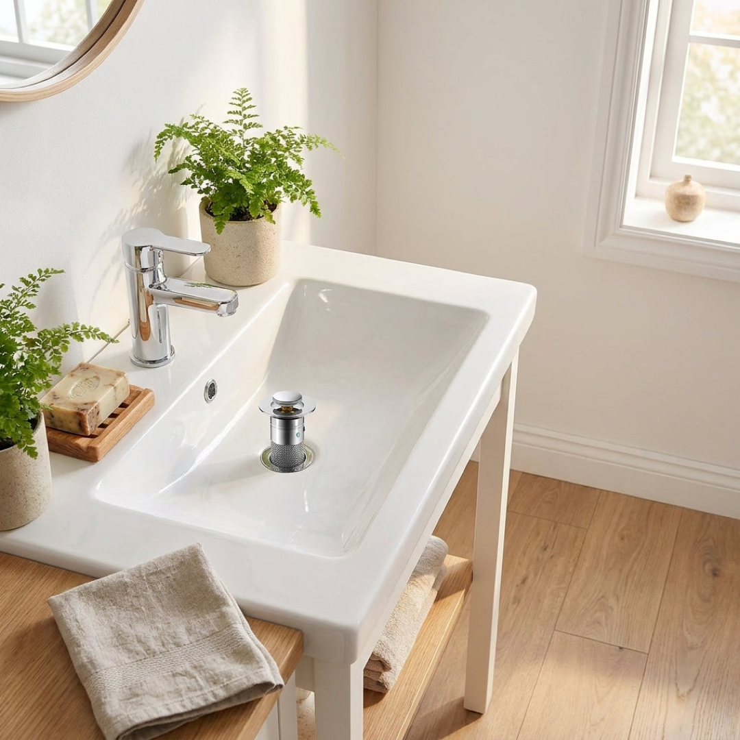 Push-Button Sink Stopper for Clog-Free Drains