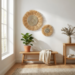Moroccan Straw Wall Art for Natural Warmth